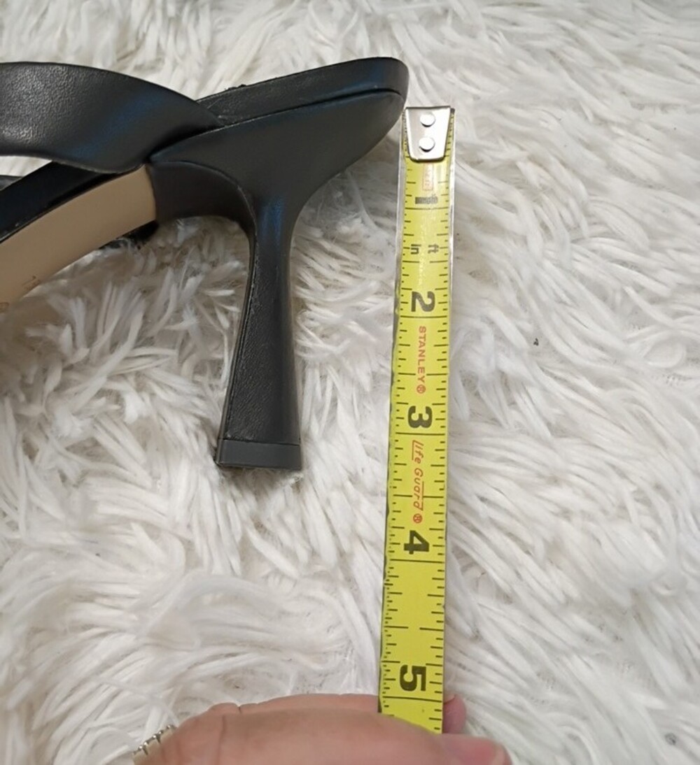 Michael Kors Clara Black Leather & Large Crystal Jeweled Slide Mules Sandals 7.5 - Picture 12 of 16